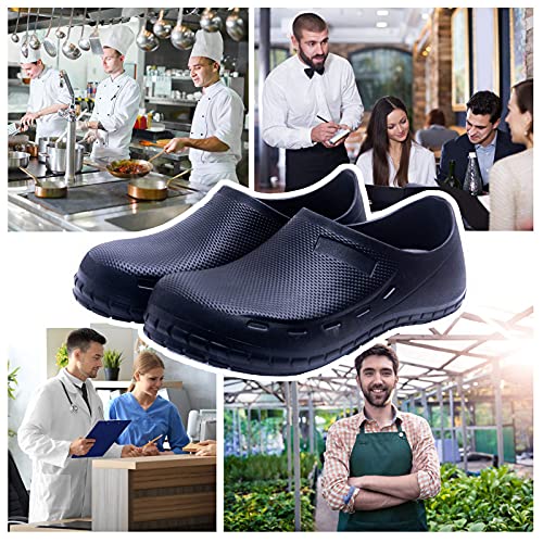 JSWEI Chef Shoes for Men - Professional Oil Water Resistant Nursing Chef Shoe，Non-Slip Safety Working Shoes for Kitchen Ga...
