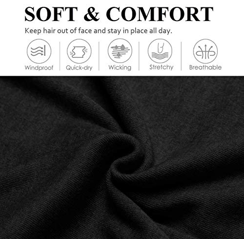 Elastic Non-Slip Soft Cloth Fabric Women's Headbands 16 Pack - Yoga, Running, Sports Hair Accessories in Black, Brown, Bei...