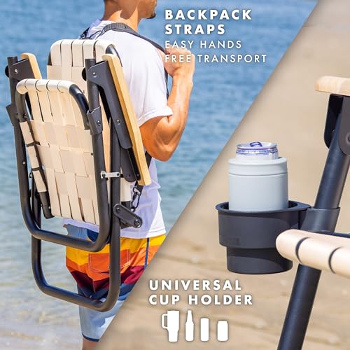 GoSports WOVN Beach Backpack Chair - 9 Styles Available - Premium Folding Camping Chair