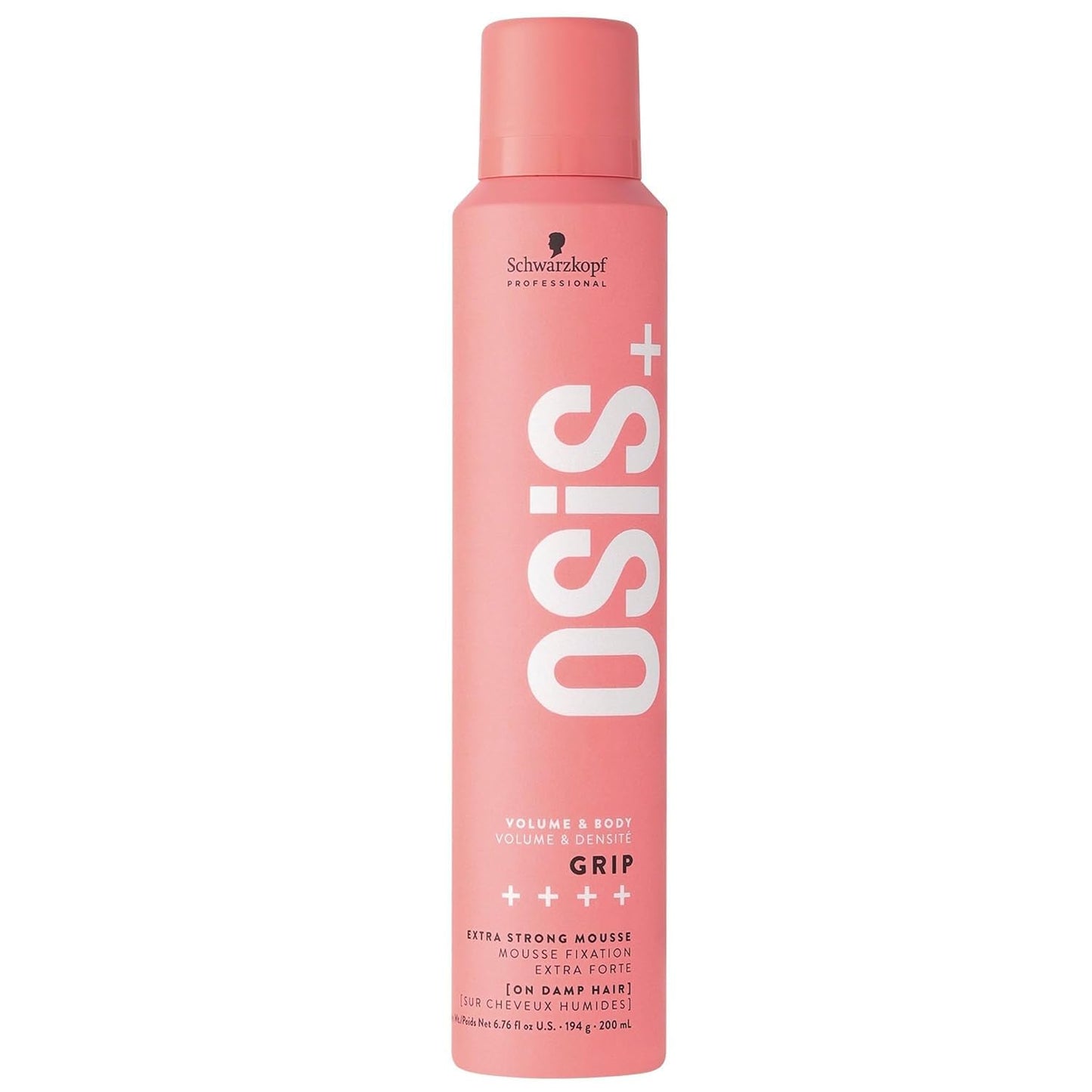OSiS+ Grip Extreme Hold Mousse - Extra Strong Control and Volume with Lasting Definition and Natural Shine - Volumizing Formula