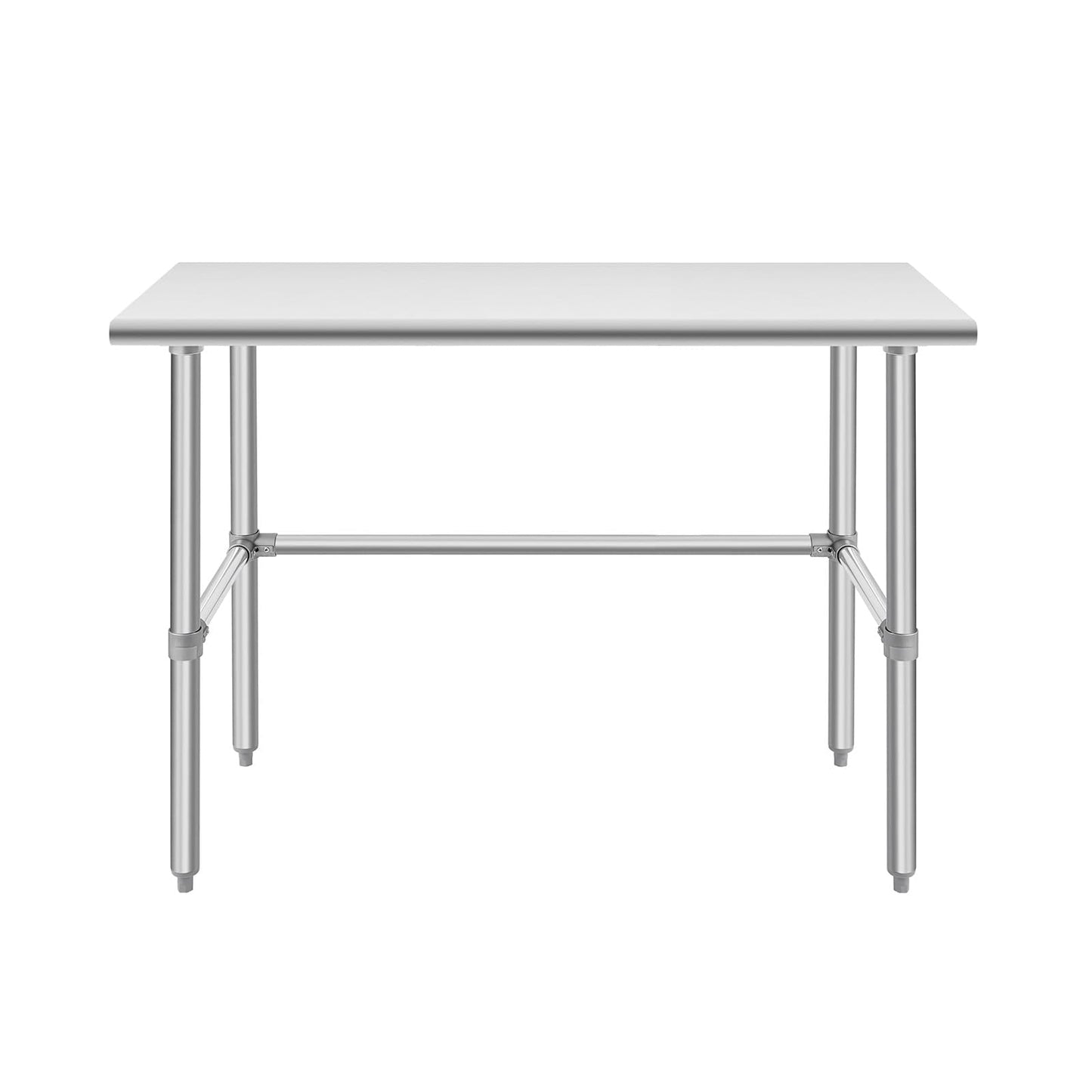 Hally Open Base Stainless Steel Table 24 x 48 Inches, NSF Commercial Heavy Duty Prep & Work Table with Galvanized Legs for Restaurant, Home and Hotel