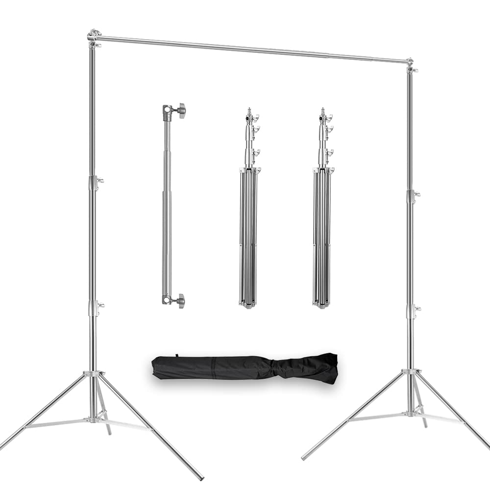 Photo Video Studio Backdrop Stand, 9.19ft Stainless Steel Backdrop Support System Background Stand with Carry Bag for Portrait & Studio Photography