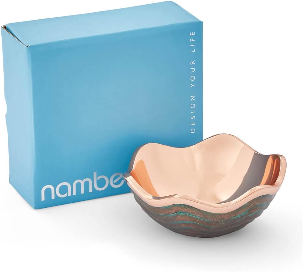nambe Small Copper Canyon Bowl | 6-Inch Fruit or Snack Bowl for Kitchen Counter, Table, Mantel Décor | Decorative Scalloped Edge Vegetable Basket | Salad Serving Bowl | 16-Ounce