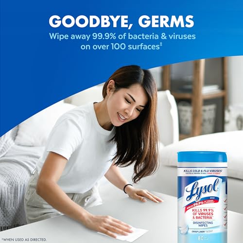 Lysol Disinfecting Wipes Bundle, Home Apartment Dorm Room Essentials and Cleaning Supplies, All Purpose Cleaner, Multi-sur...