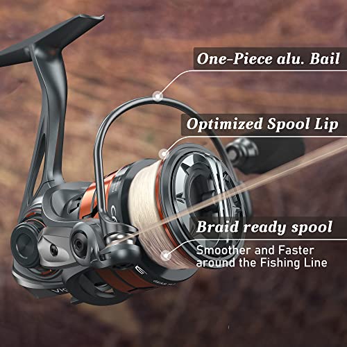 Cadence Fishing Combos with 10+1 Ideal Spinning Reel Bundle + 2PCS 6.6ft Lux Moderate Light Spinning Rod Perfect for Profe...