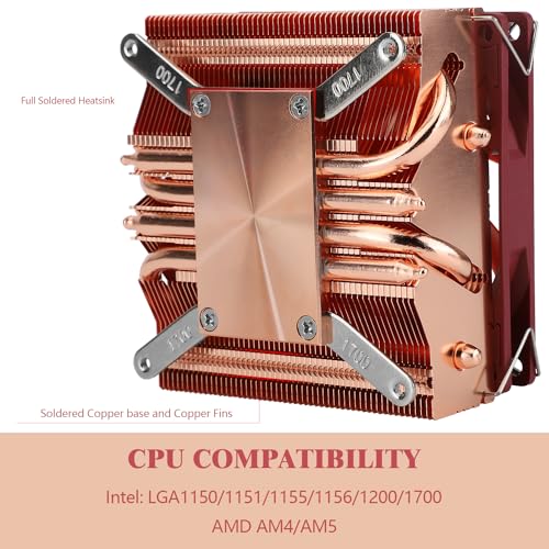 Thermalright AXP90-X53 Full Cooper Low Profile CPU Cooler ITX,with 92mm TL-9015R Slim PWM Fan ITX CPU Cooler,AGHP Technolo...