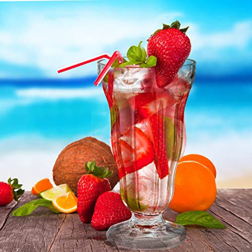 Mezchi 6 Pack Acrylic Milkshake Glasses, 15 OZ Plastic Old Fashioned Soda Glass, Shatterproof Footed Ice Cream Cups, Clear...