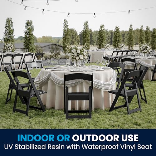 Flash Furniture Hercules Series Folding Chairs for Weddings and Formal Events, Stackable Commercial Event Seats with 1,00...
