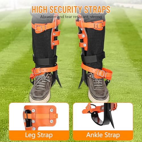 Xeoca Tree Climbing Spikes Set Tree Climbing Gear 1 Pair Alloy Steel Climbing Spurs 350lbs Load Capacity Arborist Equipmen...