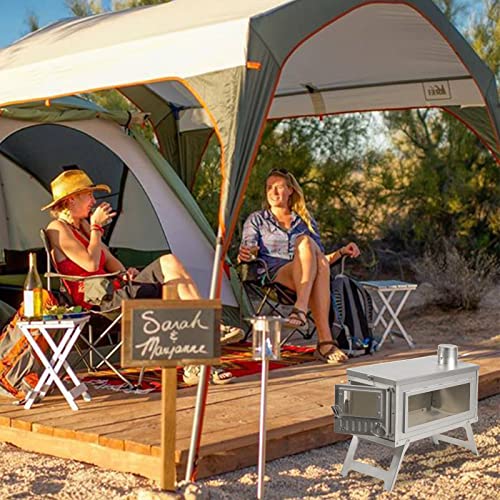 LynsaTac Portable Backpacking Stove Wood Burning Camp Stove with 8.2ft Storable Chimney and Adjustable Smoke Vent for Camp...