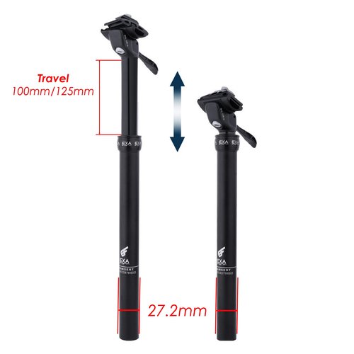 JFOYH EXA Form Upgraded Speed Up 33.9mm Cable-Less Hydraulic Dropper Post with Corresponding Shim/Adapter, 150mm Travel, Consist of 27.2mm Seatpost and 33.9mm Shim