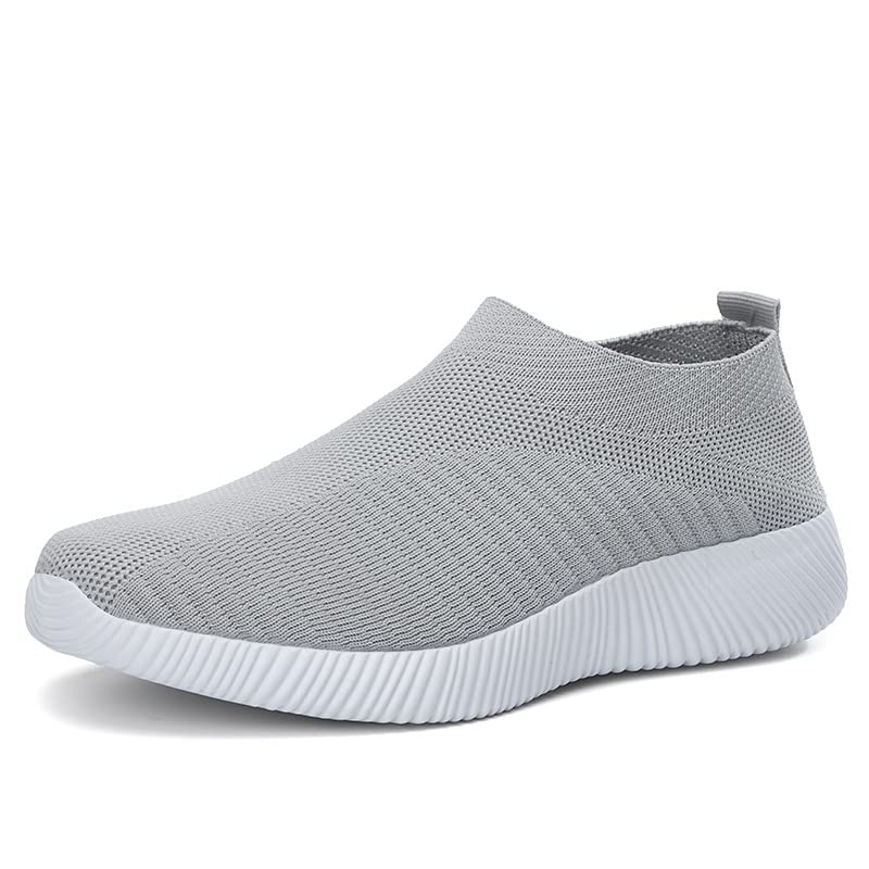Womens Walking Shoes Mesh Casual Fashion Slip-on Lightweight Breathable Sock Shoes Non-Slip Hiking Shoes