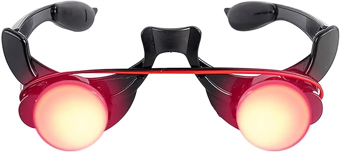 Holiberty Glowing Red Eyes Glasses Grim Reaper Cosplay Halloween Costume Accessory Light up Glasses Eyewear Rave Party Favors