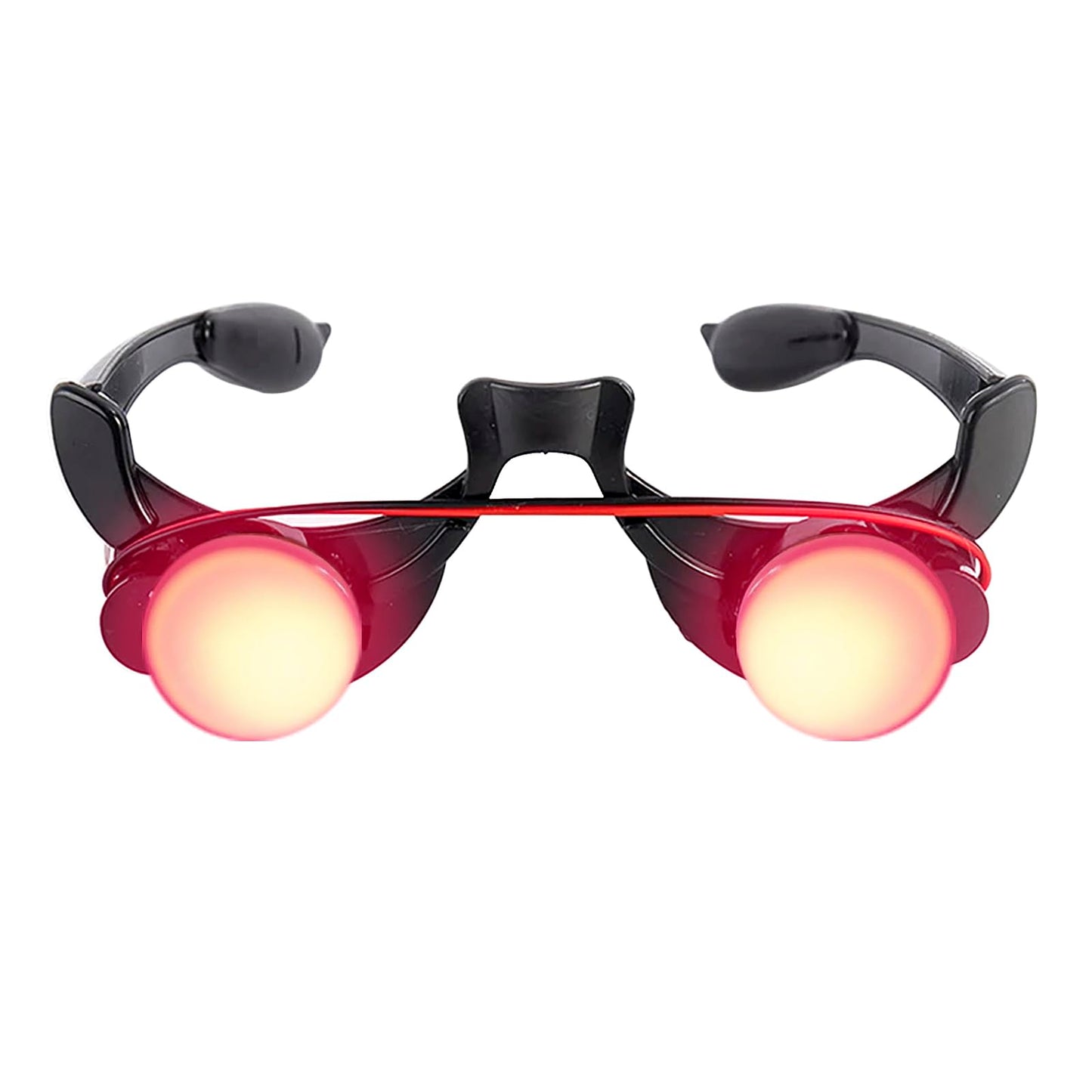 Glowing Red Eyes Glasses Scary Grim Reaper Cosplay Halloween Costume Accessories Flashing Light up Glasses Eyewear Christmas Rave Party Favors Evil Devil Eye Goggles Eyeglasses