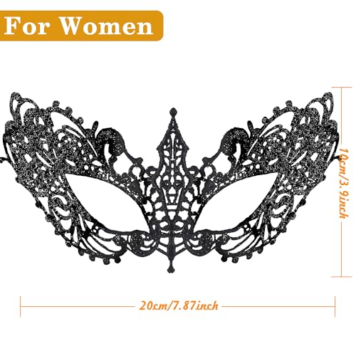 SIQUK Couple Masquerade Masks Set Venetian Party Mask Plastic Halloween Costume Mask Mardi Gras Mask for Women and Men