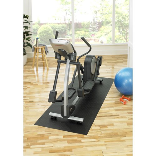 SuperMats Heavy Duty Equipment Mat 11GS Made in U.S.A. for Large Treadmills Ellipticals Rowers Rowing Machines Recumbent Bikes and Exercise Equipment (3-Feet x 6.5-Feet) (36 in x 78 in) (91.44 cm x 198.12 cm) , Black