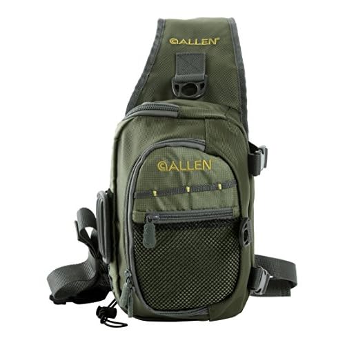 Allen Company Cedar Creek Fly Fishing Sling Pack - Fits up to 4 Tackle/Fly Boxes and Other Accessories - Gray/Lime and Olive Green
