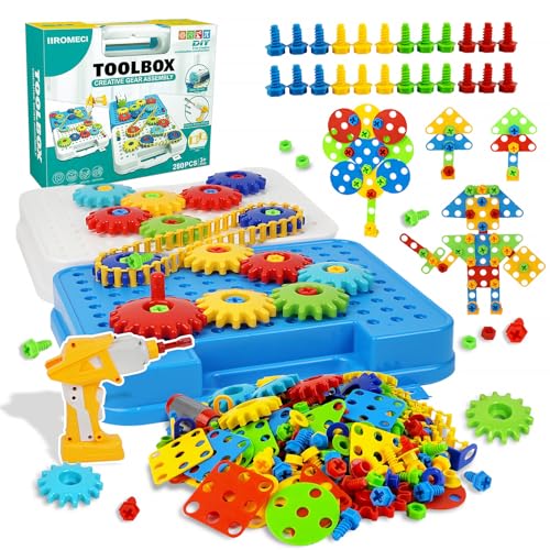 IIROMECI Gears Toys for Kids Ages 4-8, STEM Educational Construction Toys, Building Toy Set for Boys and Girls, Engineerin...