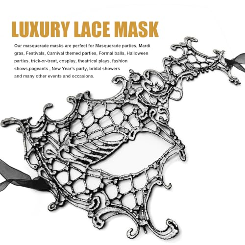 MYMENU Masquerade Mask for Women Venetian Halloween Lace Mask for Party Costume Cosplay Carnival Mardi Gras