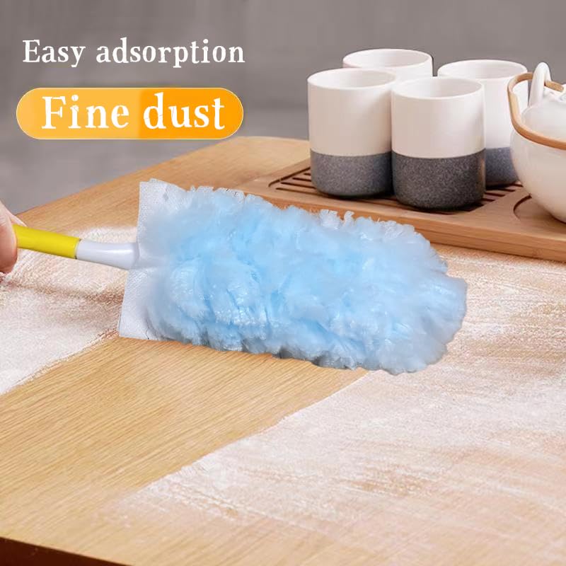 40 Count Duster Refills Kit for Most Duster,360° Heavy Duty Duster Refills, Disposable Microfiber Duster for Cleaning Home (40 Count Refills+2Handle)