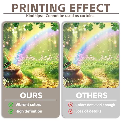 ZTHMOE Fabric 12x8ft St. Patrick's Day Photography Backdrop Spring Forest Rainbow Shamrock Gold Coins Background Festival ...