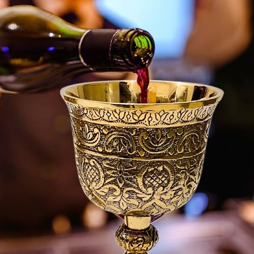 ALADEAN Vintage Chalice Goblet | 1x Royal Wine Cups of King Arthur - Renaissance Medieval Goblet Gifts, Wedding Anniversar...