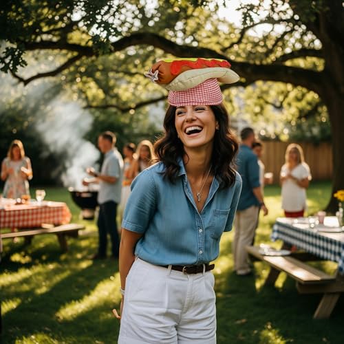 Vaulted Skulls & Co Hot Dog Hat | Hot Dog Costume Hat | Hotdog Hats | Sausage Hats | Hotdogs Costume Accessory | Novelty F...