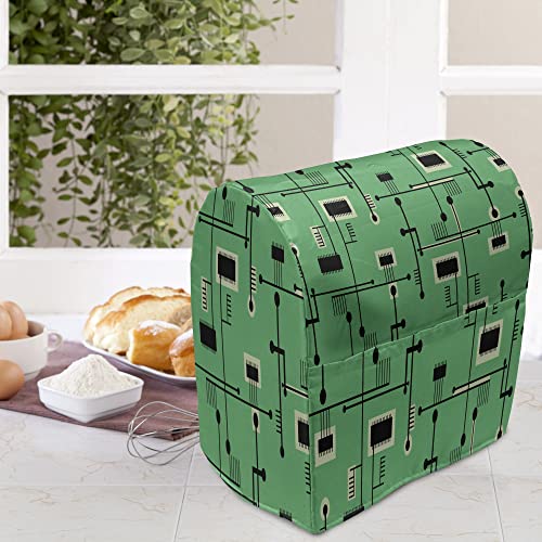 Ambesonne Circuit Board Stand Mixer Cover, Technology Microchip Electronics Repeating Illustration, Kitchen Appliance Orga...