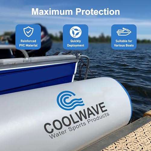 COOLWAVE Inflatable Boat Fenders, Upgraded Boat Bumpers for Docking, 6FT / 10FT Heavy Duty Dock Fender with Storage Bag, D...