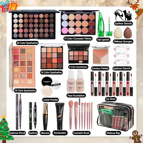 All in One Makeup Kit for Women Full Kit,Makeup Set for Women, Includes Eyeshadow Palette/Foundation/Lipstick/Eyeliner/Mas...