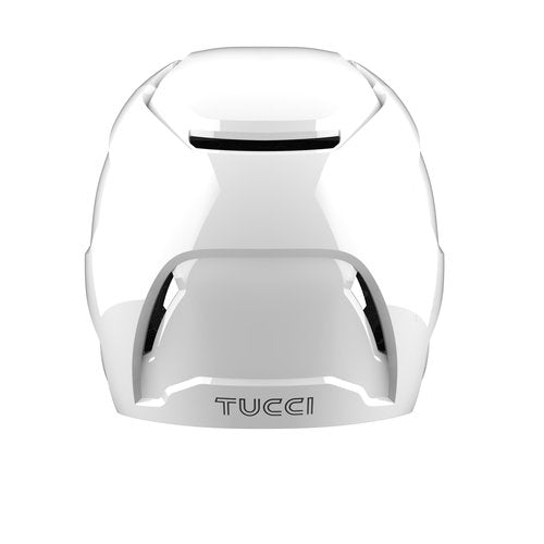 TUCCI Potenza Batting Helmet with Jaw Flap, L/XL, Gloss White, Right-Handed Hitter