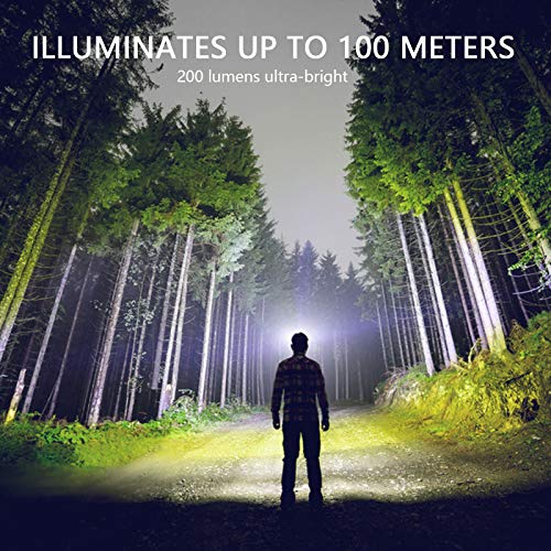 Vekkia Ultra Bright LED Headlamp Flashlight (2 Pack), White and Red Light Headlight with Adjustable Headband, IPX6 Waterpr...