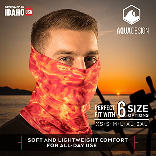 Aqua Design Fishing Hunting Masks Neck Gaiter: Men and Youth UPF 50+ Sun Mask Protection: Camo Face Cover Balaclava Bandana