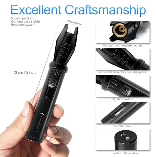 Camping Mini Torch Lighter EDC Windproof Small Lighters with Visual Window Refillable Gas Pocket Tactical Jet Flame for Hi...