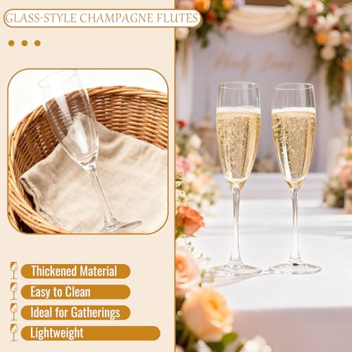 Dylvan Set of 6 Classic Champagne Flutes, 6.43 Ounce Elegant Stemmed Champagne Glasses, Premium Quality Crystal Clear Perf...