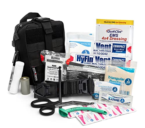 Scherber Premium IFAK Kit Trauma Pack | HSA/FSA Approved | SOF Tourniquet, QuikClot 4x4 HyFin Chest Seal, Israeli Bandage...