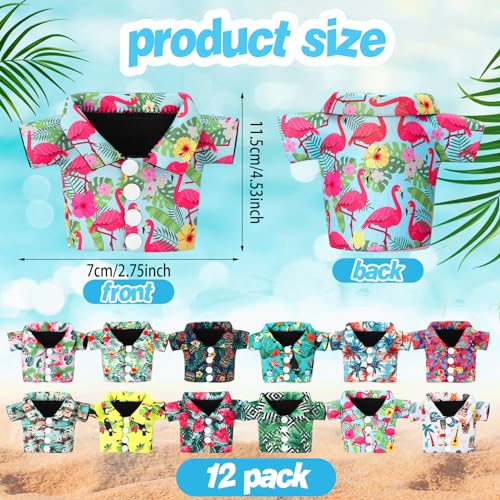 Pickmesh 12 Pack Tropical Shirt Can Cooler Sleeves 12 oz Hawaiian Funny Can Cooler Bulk for Beer Beverage Soda Birthday Be...