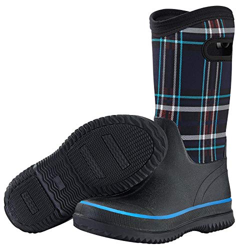 HISEA Women Mud Boots, Neoprene Rubber Garden Shoes Waterproof Mid Calf Rain Boots for Outdoor