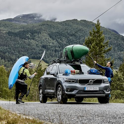 Thule Hull-a-Port XTR - Kayak j-Style roof Rack - Carry up to 2 Kayaks - Folds Flat - Pre-Assembled - Locks to roof Rack -...
