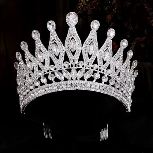 Tiaras and Crowns for Women,Wedding Tiara for Bride,Rhinestone Queen Crown,Crystal Costume Hair Accessories for Birthday P...