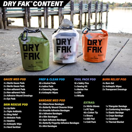 EVERLIT 290 Pc Waterproof First Aid Kit Dry FAK Medical Kit Emergency Survival Kit for Boat, Backpacking, Hiking, Fishing,...
