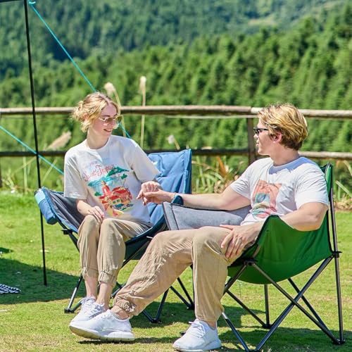 Portal 32" Oversized Padded Camping Chair, Extra Wide Heavy-Duty Folding Chair for Adults with Cup Holder & Carry Bag, Por...