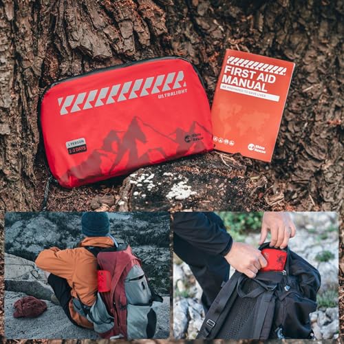 RHINO RESCUE Small First Aid Kit Ultralight Water-Resistent Medical Kit for Hiking, Backpacking, Cycling, Travel, Vehicles