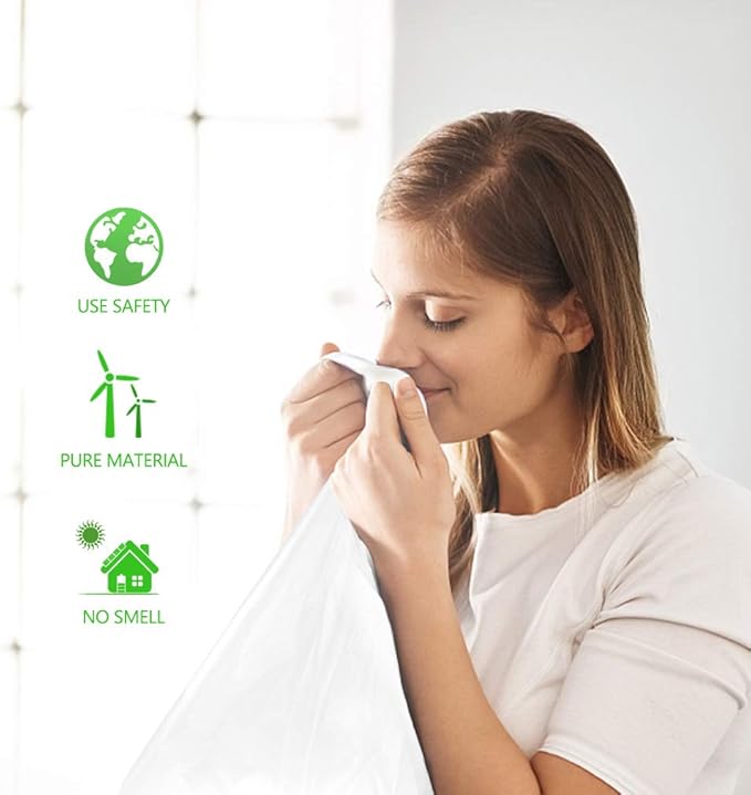 Teivio 1.8 Gallon 120 Counts Strong Trash Bags Garbage Bags, Bathroom Trash Can Bin Liners, Small Plastic Bags for home office kitchen, Clear