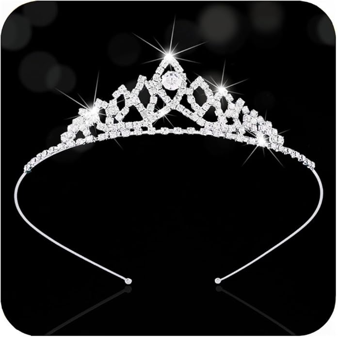 Kilshye Rhinestone Tiara Headband Silver Crystal Princess Tiaras Birthday Crown Headdress for Girls