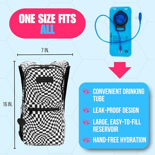 Kandies World Reflective Festival Hydration Pack - 2L Hydropack for Raves, Hiking, Biking, Running, and More (with Anti-Th...