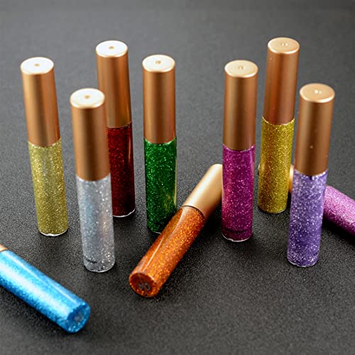 DekRion Glitter-Eyeliner,Gold Giltter-Eyeliner, Long-lasting Waterproof Eye-Glitter Makeup, Silver, Gold, Pink Green High-...