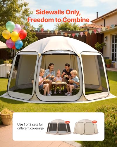 VEVOR Sidewalls for Screen House Gazebo, for VEVOR 15 x 13.8 ft Screen House Tent, Sun Protection, 5.51 x 5.25 ft 300D Oxf...
