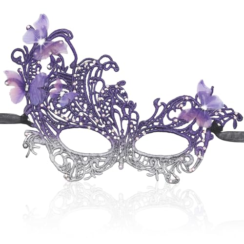 LCKRVOL Masquerade Mask for Women, Fit Well Mardi Gras Mask with Adjustable Strap for Masquerade Costume Party
