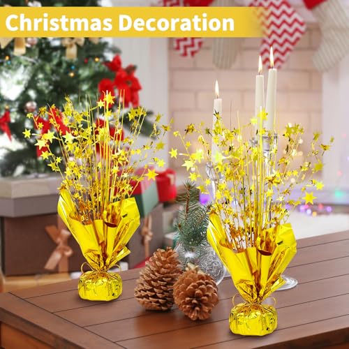 6 Pack Metallic Foil Spray Centerpiece Table Decoration Gold Party Centerpieces Table Decorations for Birthday Wedding Ann...